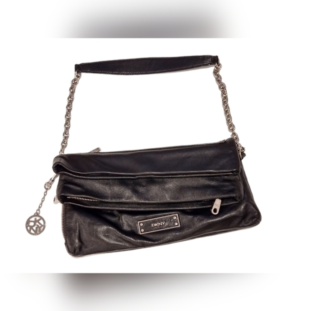 DKNY Black Leather Shoulder Bag